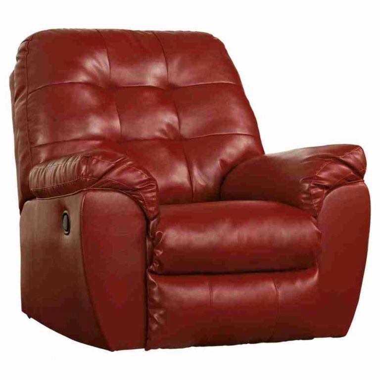 Red leather recliner chair